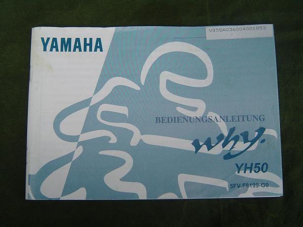 Yamaha YH50 WHY 1998 bedienungs anleitung, Ophalen of Verzenden, Gebruikt