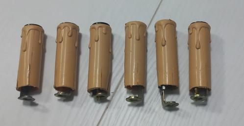 6 lamphouders ''kaars'' voor kroonluchter, Huis en Inrichting, Lampen | Kroonluchters, Gebruikt, Ophalen of Verzenden
