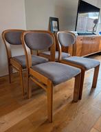 Vintage Mid Century Stoelen - Set van 4, Huis en Inrichting, Stoelen, Hout, Gebruikt, Bruin, Ophalen of Verzenden