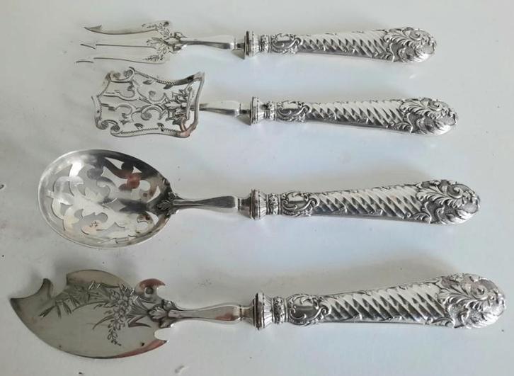 Antieke franse sterling zilveren set, Antiek en Kunst, Antiek | Goud en Zilver, Zilver, Ophalen of Verzenden