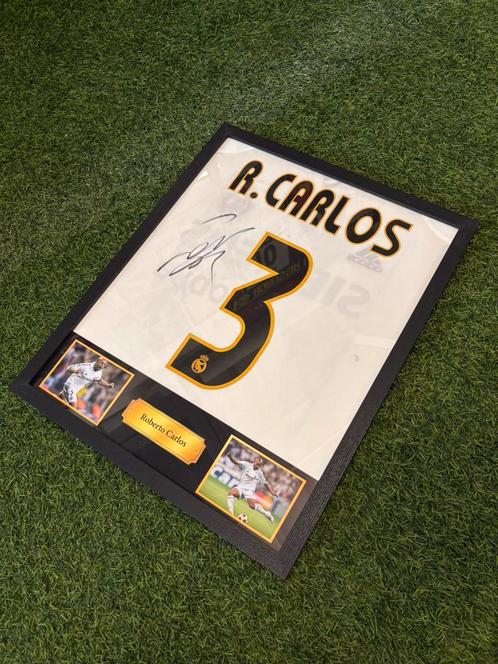 Roberto Carlos - Gesigneerd Real Madrid thuisshirt 04/05, Verzamelen, Sportartikelen en Voetbal, Zo goed als nieuw, Shirt, Buitenlandse clubs