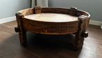 Vintage Indiase chakki salontafel/bijzettafel, Huis en Inrichting, Tafels | Salontafels, Ophalen, Rond, 50 tot 100 cm, Zo goed als nieuw