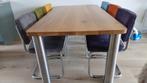 Te koop tafel en 6 stoelen merk Zuiver., Huis en Inrichting, Tafels | Eettafels, Gebruikt, Eikenhout, 50 tot 100 cm, Vijf personen of meer