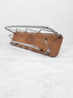 Vintage wandkapstok, jaren 50/60 kapstok, chroom met fineer, Huis en Inrichting, Woonaccessoires | Kapstokken, Gebruikt, Minder dan 100 cm