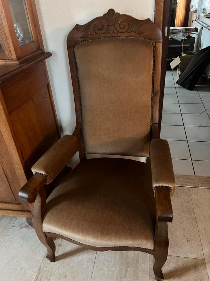 Antieke Heren- & Damesstoel Eiken, Antiek en Kunst, Antiek | Meubels | Stoelen en Banken, Ophalen