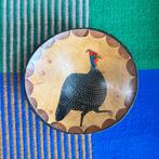 Schaaltje Bakje hout Ethiopië Parelhoen, Schaal, Rond, Nieuw, Ophalen of Verzenden