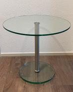 Z.G.A.N. Bijzettafel Salon-tafel Metaform KL 3 Glas RVS Rond, Huis en Inrichting, Ophalen, 50 tot 100 cm, 50 tot 75 cm, Rond