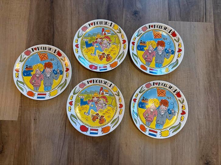 5 Blond Amsterdam I Love Holland Diner Borden, Huis en Inrichting, Keuken | Servies, Zo goed als nieuw, Bord(en), Blond Amsterdam
