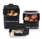 Tupperware Zwart Set Reuzesmart aardappel/uiendoos voorraad, Nieuw, Ophalen of Verzenden, Bak of Kom