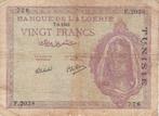 TUNISIE - BANQUE DE L 'A LGERIE VINGT FRANCS 1945, Verzenden