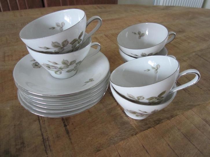 6 kop en schotels van Bavaria Royal-grey EasyLife, Antiek en Kunst, Antiek | Servies los, Ophalen of Verzenden