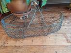 Geweven draagmand,  oogstmand, houten handvat, Ophalen of Verzenden, Ovaal, Mand