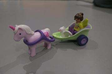 playmobil 1 2 3 eenhoornkoets met fee 70401 - compleet beschikbaar voor biedingen
