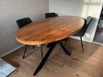 Eettafel Ovaal - Hout - Metaal, Huis en Inrichting, Tafels | Eettafels, Ophalen, 100 tot 150 cm, 200 cm of meer, Zo goed als nieuw