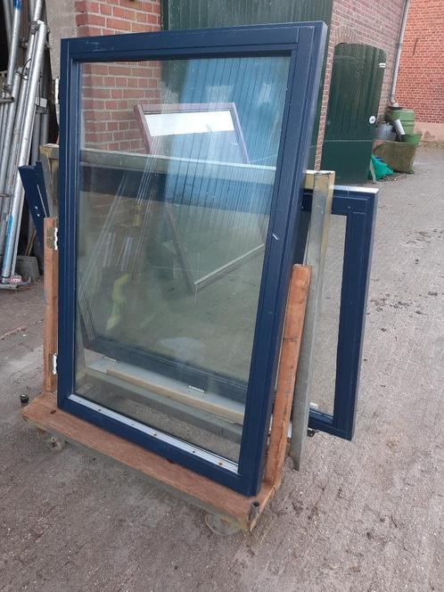 3 Hardhouten ramen met thermophane beglazing, Doe-het-zelf en Verbouw, Glas en Ramen, Zo goed als nieuw, Gevelraam of Ruit, 120 tot 160 cm
