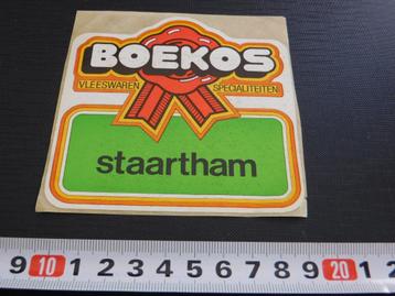 sticker BOEKOS Vleeswaren specialiteiten STAARTHAM  beschikbaar voor biedingen