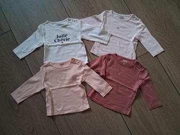 K140 4 dunne shirtjes Kiabi Maat 56/62 beschikbaar voor biedingen