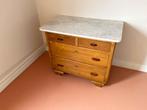 Antieke Commode/Ladekast met Marmeren Blad, Ophalen, Gebruikt, 50 tot 70 cm, 105 cm of meer