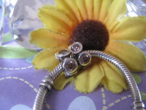 2 x Pandora spacer P336 in 1 koop = lights BRUIN zirks =, Sieraden, Tassen en Uiterlijk, Bedels, Zo goed als nieuw, Pandora, Zilver