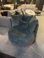 Fauteuil velvet  kleur :blauw/groen (showmodel), Ophalen, Zo goed als nieuw