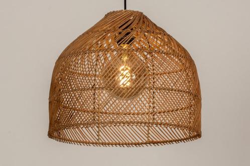 rotan riet hanglamp 42cm bohemian ibiza woonstijl lamp, Huis en Inrichting, Lampen | Hanglampen, Nieuw, Minder dan 50 cm, Ophalen of Verzenden