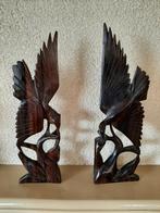 handgeneden houten vintage vogels 20x5cm, Ophalen of Verzenden