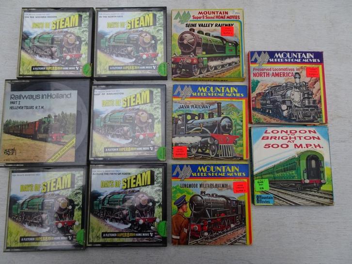 11 films over treinen en stoomlocomotieven, Verzamelen, Spoorwegen en Tramwegen, Gebruikt, Trein, Overige typen, Ophalen of Verzenden