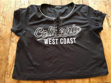 Coolcat Women zwart t-shirt maat S met witte opdruk en veter beschikbaar voor biedingen