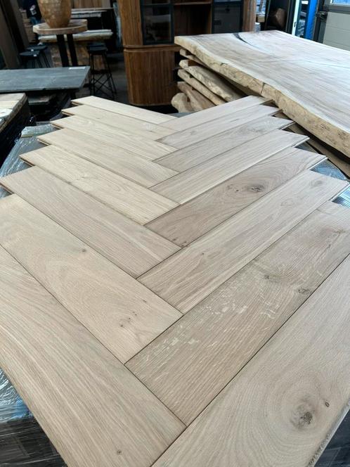 Eiken visgraat vloer direct uit voorraad leverbaar parket, Doe-het-zelf en Verbouw, Vloerdelen en Plavuizen, Nieuw, Parket, Hout