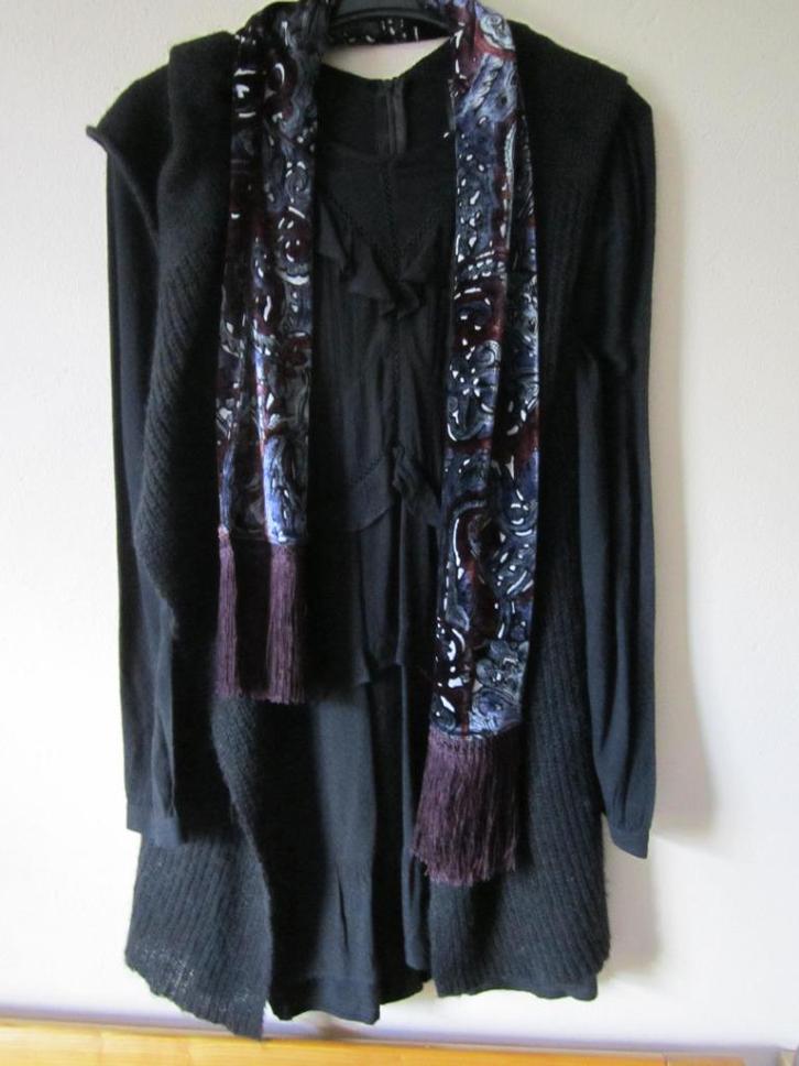 X-COMPANY jurk met Cora Kemperman vest maat 38/40, Kleding | Dames, Jurken, Nieuw, Maat 38/40 (M), Zwart, Onder de knie, Verzenden