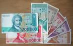 Kroatie 1991-1993, 7 biljetten van 1 tot 100.000 dinar (UNC), Verzenden, Overige landen, Setje