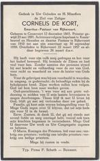 Pastoor Cornelis de Kort 1865 Cromvoirt + 1957 Rijkevoort, Verzamelen, Bidprentjes en Rouwkaarten, Verzenden, Bidprentje