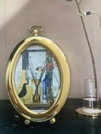 ovale metalen fotolijst fotolijstje goudkleurig, Ophalen, Zo goed als nieuw