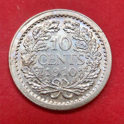 10 cent 1910. Zfr/ Pr., Postzegels en Munten, Munten | Nederland, Losse munt, 10 cent, Koningin Wilhelmina, Zilver, Ophalen of Verzenden