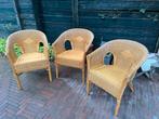 3 Rotan stoelen, Tuin en Terras, Tuinsets en Loungesets, Ophalen, Gebruikt, Rotan