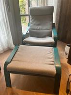 Fauteuil met Voetenbank  (IKEA), Huis en Inrichting, Ophalen, Zo goed als nieuw, Hout, 75 tot 100 cm