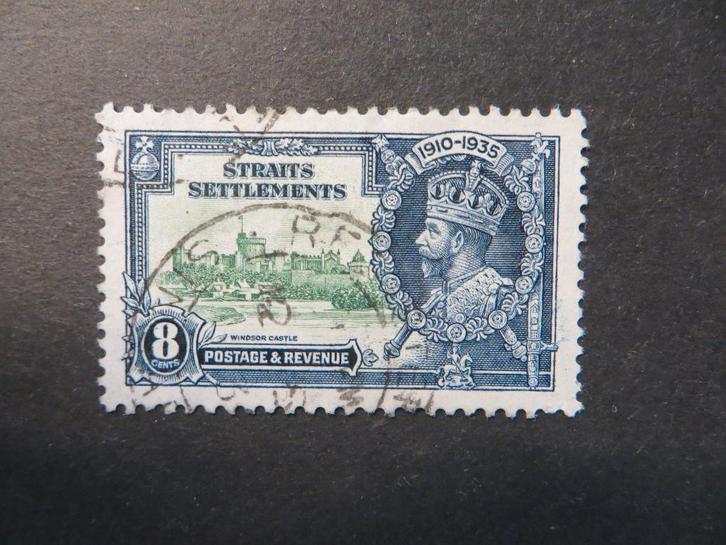 A06042: Straits Settlements GV 8 c, Postzegels en Munten, Postzegels | Azië, Oost-Azië, Ophalen of Verzenden