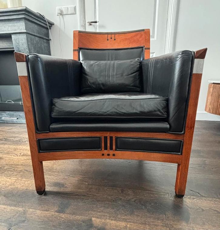 Art Deco Schuitema Rennie design fauteuil stoel Decoforma, Huis en Inrichting, Fauteuils, Gebruikt, Leer, 50 tot 75 cm, 75 tot 100 cm