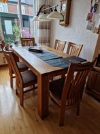 Eettafelset, Huis en Inrichting, Tafels | Eettafels, Ophalen, Gebruikt, 100 tot 150 cm, Eikenhout