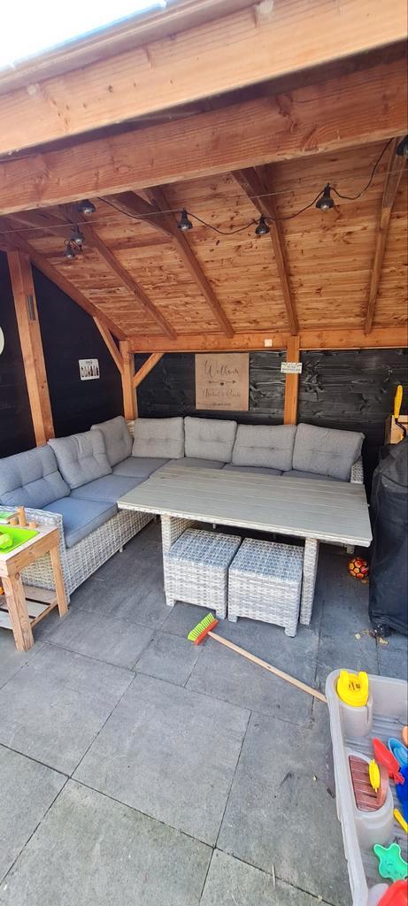 Mooie loungeset voor de tuin of veranda!, Tuin en Terras, Tuinsets en Loungesets, Gebruikt, Loungeset, Rotan, 7 zitplaatsen, Bank