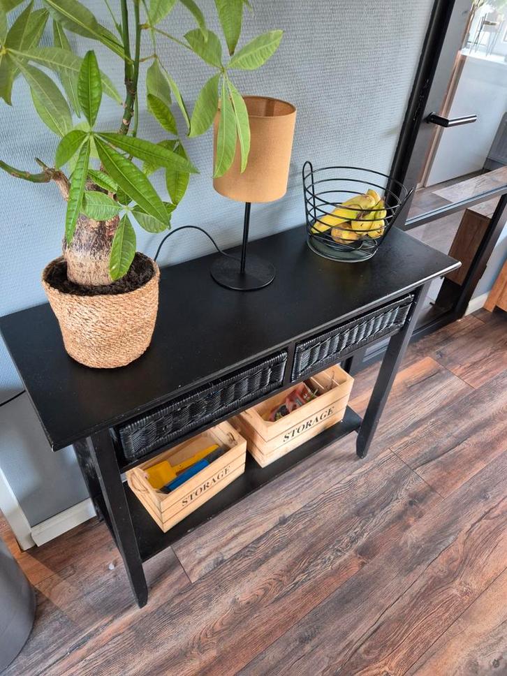 Zwarte Sidetable / Console Tafel, Huis en Inrichting, Tafels | Sidetables, Gebruikt, 25 tot 50 cm, 50 tot 100 cm, Rechthoekig