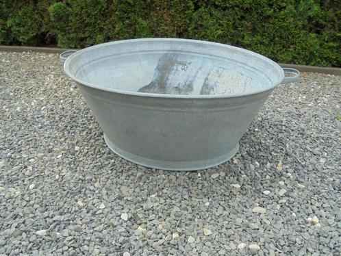 Nette, grote, waterdichte, zinken teil., Tuin en Terras, Bloembakken en Plantenbakken, Gebruikt, Metaal, Binnen, Balkon, Tuin