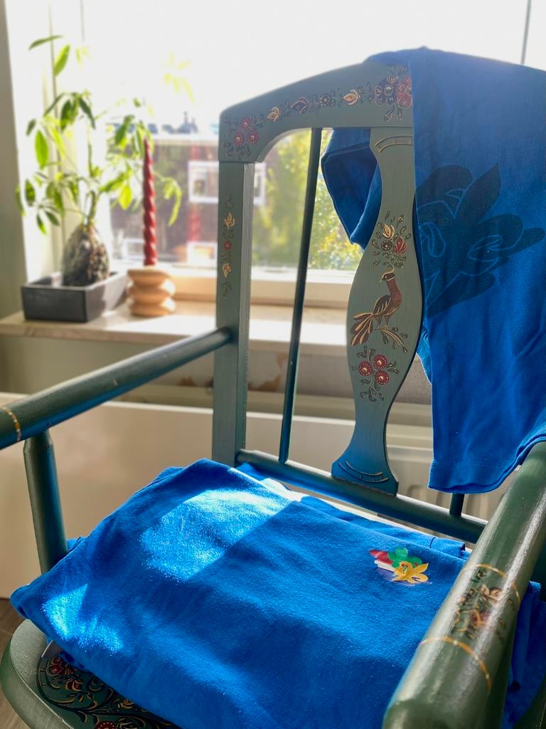 Scoutfit T-shirt blauw (6x), maat 140, 176, S, Verzamelen, Scouting, Gebruikt, Kleding, Ophalen of Verzenden