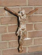Oude Brocante Antieke Corpus Kruisbeeld Jezus Gietijzer, Antiek en Kunst, Ophalen of Verzenden