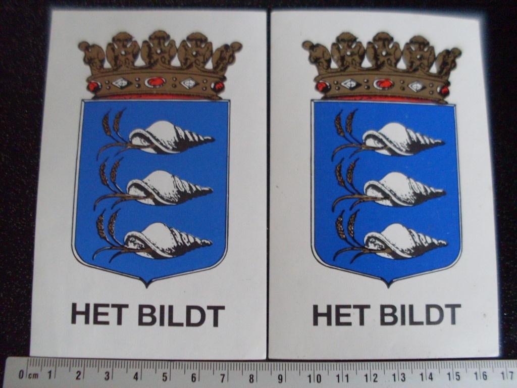 2x sticker plaats gemeente logo wapen embleem het bildt, Verzenden, Zo goed als nieuw, Overige typen