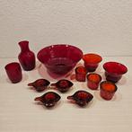 Rode Kerst Glazen Set, Glas of Glazen, Gebruikt, Ophalen of Verzenden, Glas