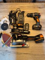 Worx Accu Gereedschap Set - Klopboormachine, Schuurmachine,, Doe-het-zelf en Verbouw, Ophalen, Gebruikt