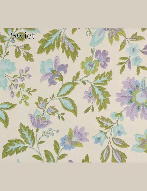 3641 Lichtblauw sierblad vintage klassiek retro swiet behang, Huis en Inrichting, Stoffering | Behang, minder dan 10 m², Verzenden