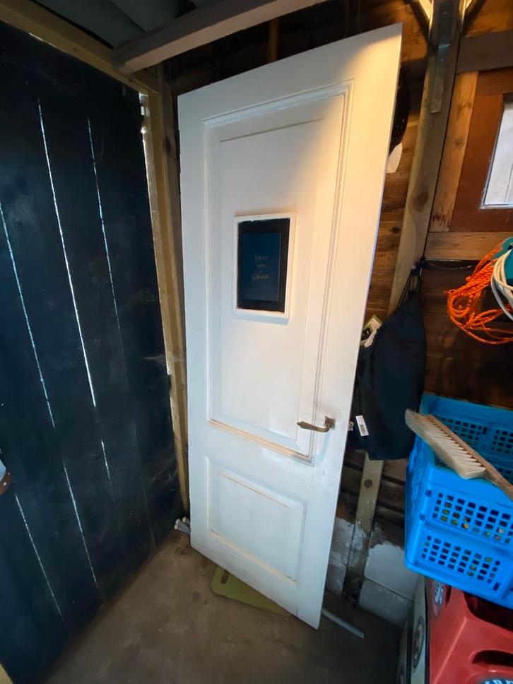 Smalle paneeldeur - Binnendeur, Doe-het-zelf en Verbouw, Deuren en Horren, Gebruikt, Binnendeur, 200 tot 215 cm, Minder dan 80 cm