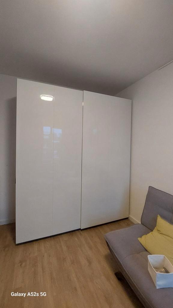 Witte schuifdeuren inclusief rails, Doe-het-zelf en Verbouw, Deuren en Horren, Zo goed als nieuw, Binnendeur, 215 cm of meer, 120 cm of meer